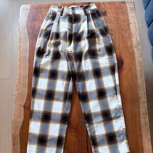 Plaid Wide Leg Pants